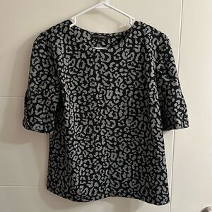 Gray leopard smock shirt from Banana Republic